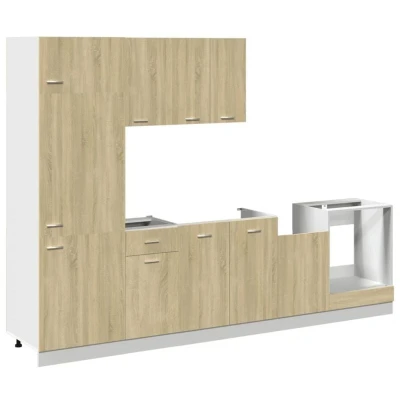 Image of 7 Piece Kitchen Cabinet Set Lyon Sonoma Oak Engineered Wood vidaXL