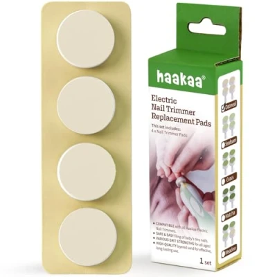Image of haakaa Electric Nail Trimmer Replacement Pads Baby Heads for Standard File, Suitable 0 3 Months, Oatmeal