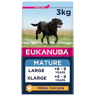 Image of Eukanuba Complete Dry Dog Food for Mature Senior Large and Giant Breeds with Fresh Chicken 3 kg