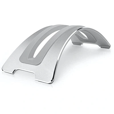 Image of Twelve South BookArc for MacBook Space saving vertical stand to organize work &amp; home office Apple MacBooks, *Now compatible with M1 MacBooks* (silver)
