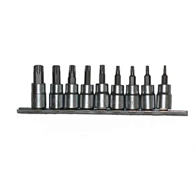 Image of Neilsen CT0733 3/8 DR T10 T55 Internal Male Torx Bit Star Socket Set Silver