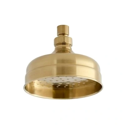 Image of Milano Elizabeth Traditional 150mm Round Apron Rainfall Shower Head Brushed Brass