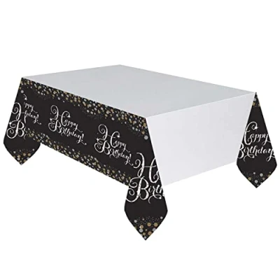 Image of (PKT) Gold Celebration Plastic Tablecover
