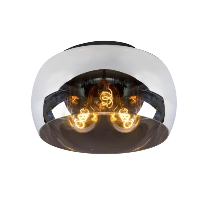 Image of Olivia Modern Flush Ceiling Light Ø 40cm 3xE27 Smoke Grey