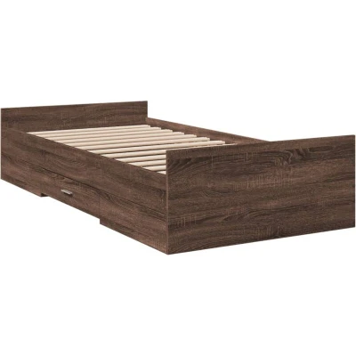 Image of vidaXL Bed Frame with Drawers without Mattress Brown Oak 75x190 cm Small Single