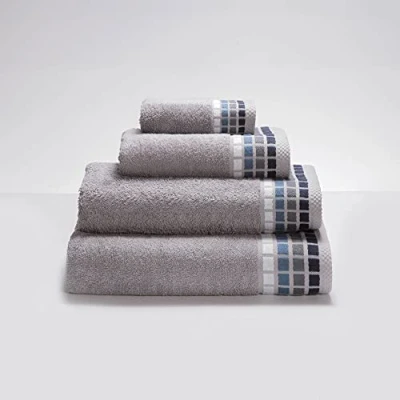 Image of Sancarlos Heston 100% Cotton Hand Towel, Grey, Size 30 x 50 cm