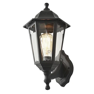 Image of LITECRAFT Neri Wall Light Outdoor Traditional Style Lantern IP44 Fitting Black