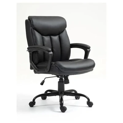 Image of Office Furniture Online Ergonomic Manager Chair Padua Executive Faux Leather Adjustable Seat Height &amp; Tilt, Swivel (Black)