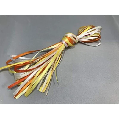 Image of 10 x 1 metre 3mm Satin Ribbon Assorted Bundle Yellows Oranges Whites ONLY Double Sided metres Decorative Cards Easter Christmas Thin 3 mm