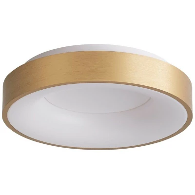 Image of Italux Lighting Modern Led Flush Ceiling Light Brushed Gold, Warm White 3000K 2200lm