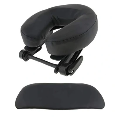 Image of Sharprepublic Massage Table Headrest Height Adjustable Soft Face Down Cradle Cushion with PU Leather Cover Hanging Arm Rest Pack of 3 Black