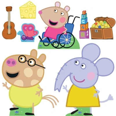 Image of Star Cutouts SC4528 Mandy Emily Pedro Decoration Multi Pack Height 66cm Ideal for Peppa Pig Theme, Birthdays &amp; Parties