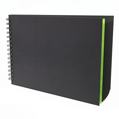 Image of Artgecko Black Toned Sketch Book A4 Landscape 80 Pages (40 Sheets) 200gsm Card