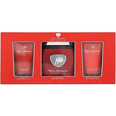 Image of Lamborghini Sportivo 3 Piece Gift Set: Eau De Toilette 125ml Shower Gel 100ml Aftershave Balm