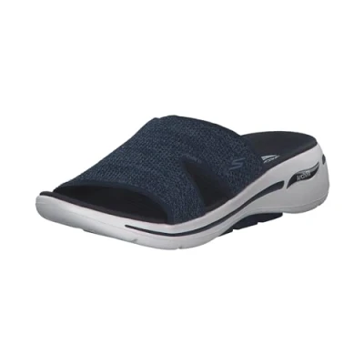 Image of Skechers Go Walk Arch Fit Joy 140274 Grey Textile/Canvas Womens Sandals Standard 8 UK