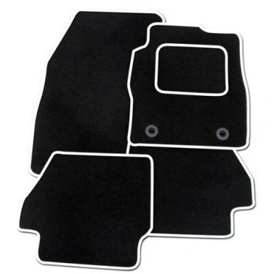 Image of RMSONE GENUINE FULLY TAILORED BLACK CARPET CAR MATS GOLF MK6 2008 2013 (WHITE TRIM)