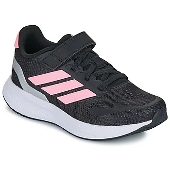 Image of adidas Performance Runfalcon 5 Road running shoes core black pink spark silver metallic for kids, Size: 10.5K Synthetics/textile