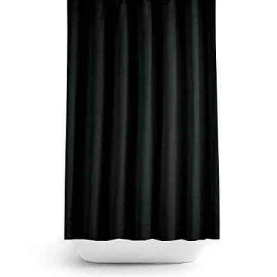 Image of Extra Wide Bespoke Size Black Fabric Shower Curtain 240CM by 180CM Drop