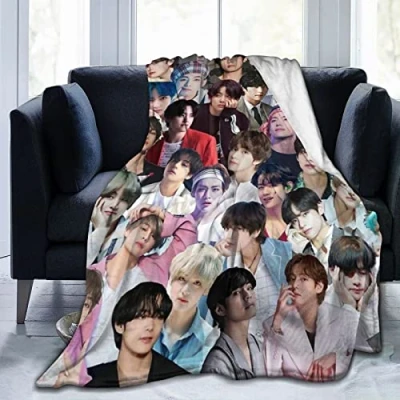 Image of YINGD Blanket Kim Actor Taehyung Super Soft Flannel Fleece Lightweight Throw Blankets Air Conditioning Couch Sofa Bedroom For Kids Adults