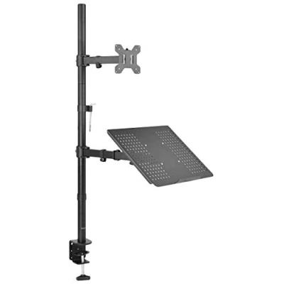 Image of VIVO Laptop and 13 to 32 inch LCD Monitor Stand up Desk Mount, Extra Tall Adjustable Stand, Fits Laptops 17 inches (STAND V012C)