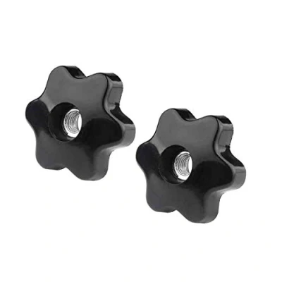 Image of BOZONLI M16 Star Shape Head Clamping Nuts Female Thread Through Hole Knob Grip, Black, 3pcs