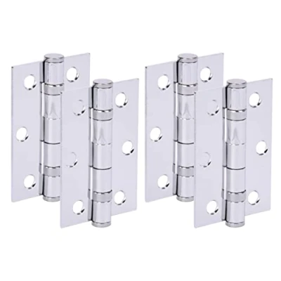 Image of HANDLEZONE® Door Hinges 2 Pairs 76mm / 3 inch Ball Bearing, with Screws Polished Chrome