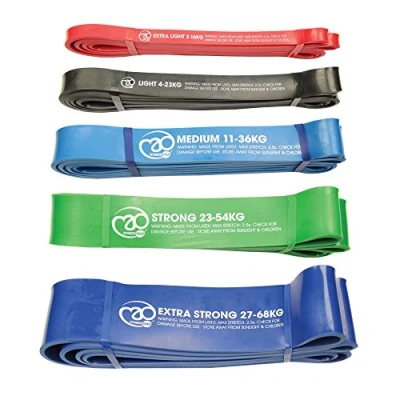 Image of Fitness Mad Power Resistance Loop, Workout Band, Singles &amp; Set of 3 Bands, Heavy Duty Exercise Loops for Home Workouts, Light to Strong (X Light)