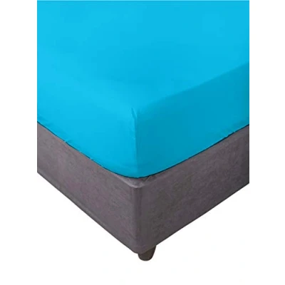 Image of Miracle Home. Fitted Sheet, Elastic, Soft, Comfortable, Anti Pilling. Cotton 50% Polyester. Turquoise. 180 x 200 cm