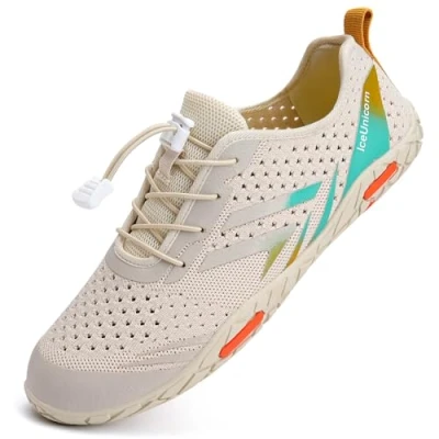 Image of Water Shoes Womens Mens Aqua Beach Swim Quick Drying Barefoot for Swimming Pool Boating Surfing Diving Yoga(356Beige,5UK)