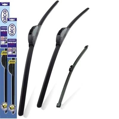 Image of alca Germany Fits Kia Ceed 2018 2025 Set of 3 Windscreen Wiper Blades Super Flat Front Rear 26&quot;16&quot;H 12&quot;V2 ASF2614H12V