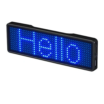 Image of PovKeever LED Programmable Scrolling Name Tag Badge Display Board Digital Moving Sign USB Rechargeable ID for Restaurant Shop Exhibition Nightclub Hotel