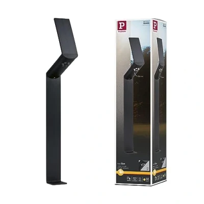 Image of Paulmann 94262 Ilias Solar Bollard Light LED Outdoor luminaire Rectangular incl. 1x1.2 watt Anthracite Plastic 3000 K Warm White