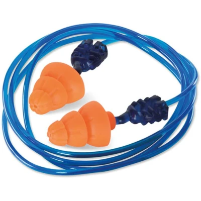 Image of Corded Tri Flange Reusable Ear Plug Snr Orange