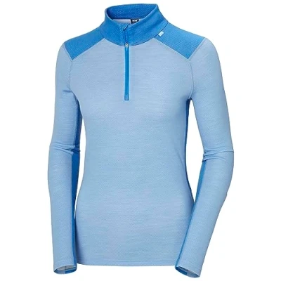 Image of Helly Hansen Women&#039;s LIFA® Merino Midweight Half Zip Base Layer Bright Blue