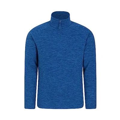 Image of Mountain Warehouse Snowdon Mens Micro Fleece Top Warm, Breathable, Quick Drying, Zip Collar Sweater, Soft &amp; Smooth Pullover For Autumn Winter, Travelling, Walking Cobalt 2XL