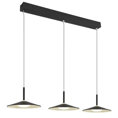 Image of Lampone Bar Pendant Ceiling Light Matt Black 3x LED 4000K