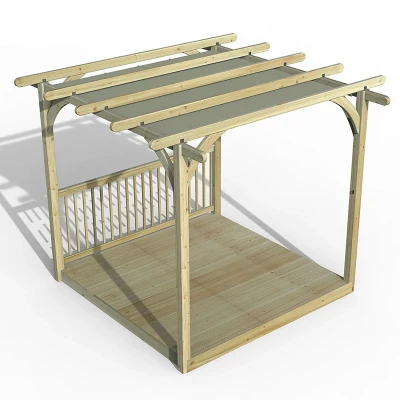 Image of 8&#039; x Forest Pergola Deck Kit with Retractable Canopy No. 2 (2.4m 2.4m)