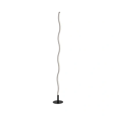 Image of Wave LED Integrated Floor Lamp Black 1x 1W 3000K