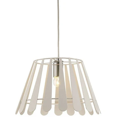 Image of Somerset Ceiling Pendant 1 Light E27 White, Polished Chrome