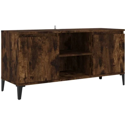 Image of vidaXL TV Cabinet with Metal Legs Smoked Oak 103.5x35x50 cm