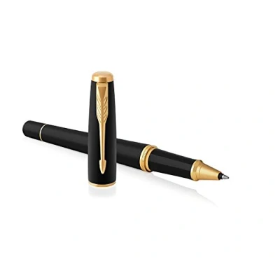 Image of Parker Urban Chrome Trim Rollerball Pen with Fine Nib Black Gold, Gift Boxed