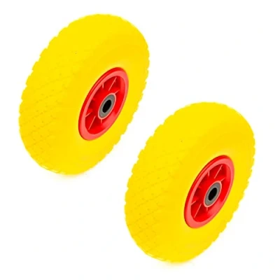 Image of 2x Wheel &amp; 10 Inch PU Solid Puncture Proof Tyre 260x85 Bearings Sack Truck