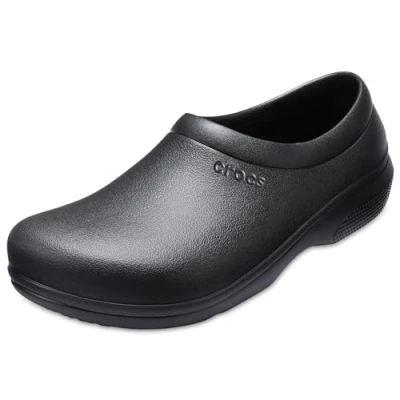 Image of Crocs Unisex On the Clock Work Slipon Sandals, Black, 6 UK Men 7 Women