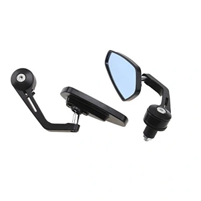 Image of 1 Pair Universal Side Mirrors Motorcycle Rearview Handlebar End Mirror 7/8 22MM Black Rotatable Aluminum Scooter Rear View