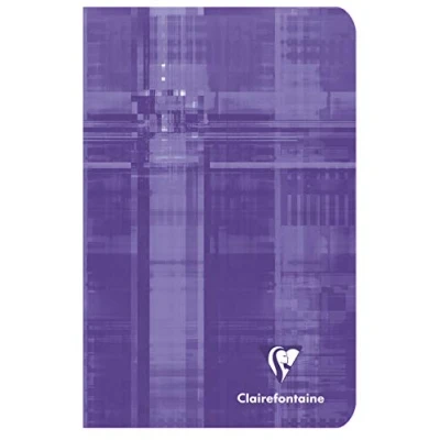 Image of Clairefontaine Ref 63602C Staple bound Notebook (48 Sheets) 11 x 17cm Size, Squared Rulings, 90gsm Brushed Vellum Paper, Laminated Cardboard Cover Assorted Colours (Pack of 10)