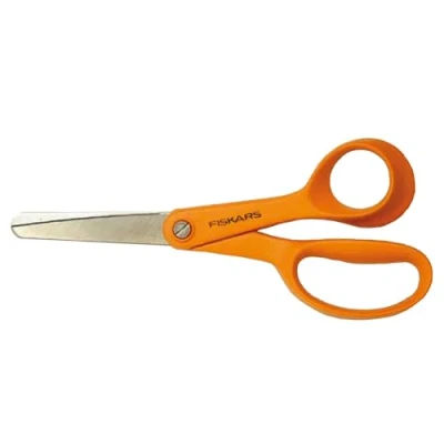 Image of Fiskars Ciseaux enfant, + 6 ans, Longueur totale: 13 cm, Pour droitiers, Lames en acier inoxydable/Poignées plastique, Orange, Classic, 1005166, 13.4 x 1 5.6 cm