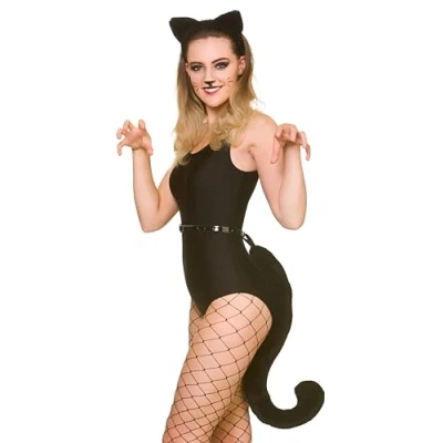 Image of Wicked Costumes Adult Unisex Cat Animal Ears &amp; Giant Tail Fancy Dress Accessory