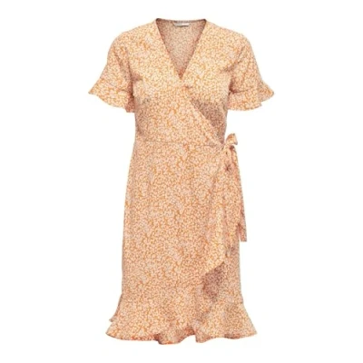Image of ONLY Women&#039;s Onlolivia S/S Wrap Dress WVN Noos, Orange, 8