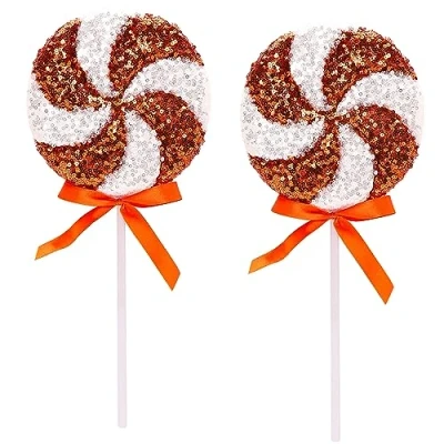 Image of Christmas Concepts® Pack of 2 36cm (14,2&quot;) Giant Sparkly Sequin Lollipop Decoration Tree Ornaments 11 Colours Available