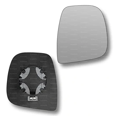 Image of Less4spares Replacement Wing Mirror Glass Right Compatible with Vauxhall Combo 2018 2022 CLIP ON Driver Off side Heated Convex